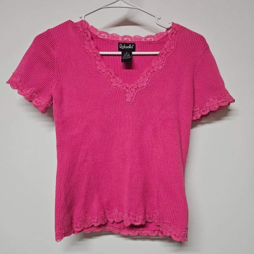 Y2k Rafaella Babydoll Tee Size Small 100% Cotton - Picture 2 of 4